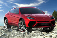 The Urus has a racing red exterior and measures in at 5.4 feet tall, 6.5 feet wide, and 16.4 feet long. Inside, the Urus is finished with a carbon fiber reinforced polymer, giving it a lightweight and futuristic look.