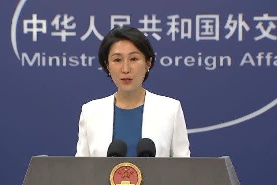 中國外交部發言人毛寧回應日本母子遇襲事件。（翻攝自央視軍事微博）