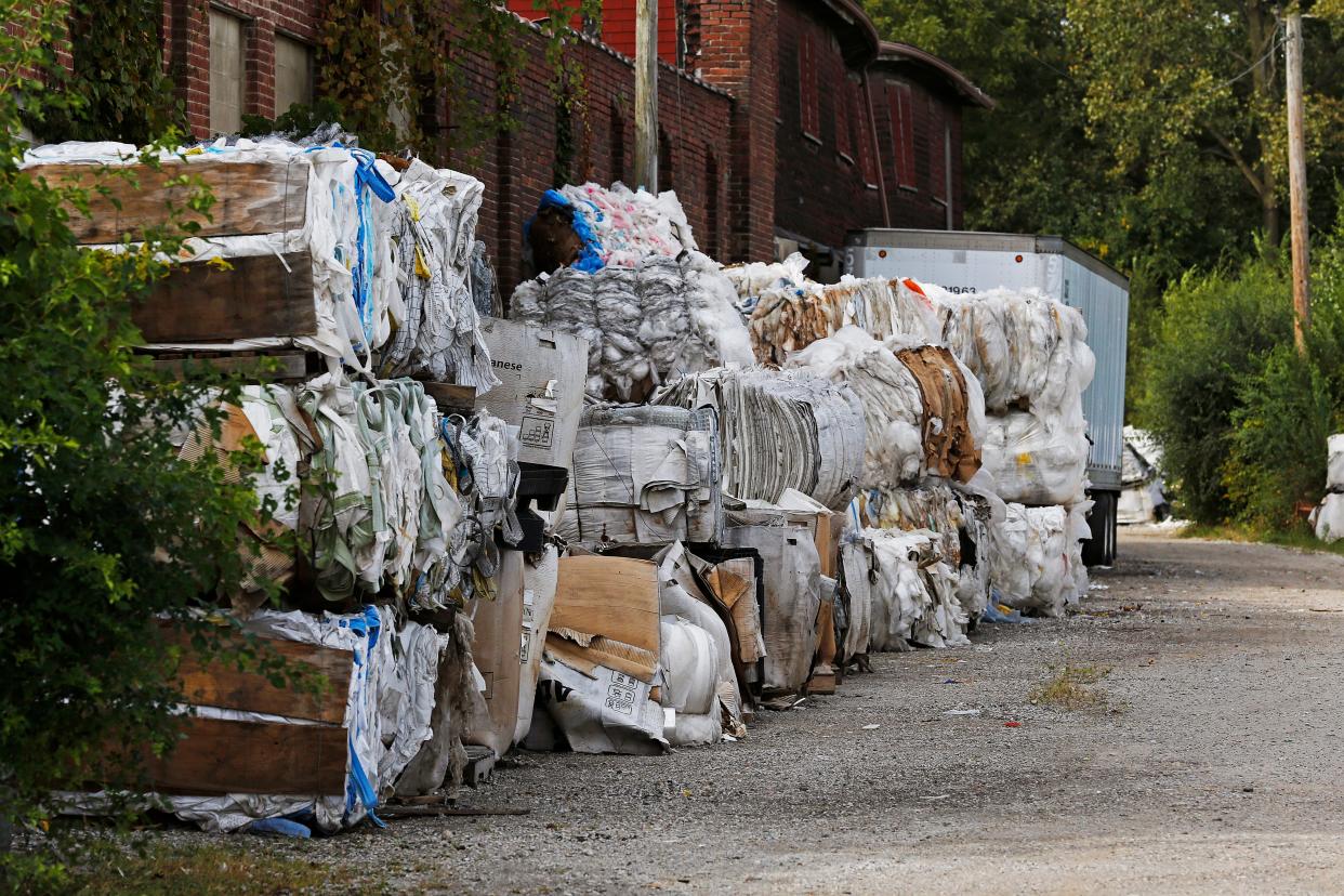 Material waits to be recycled on the property of Cornerstone Trading Group on North West F Street in Richmond on Tuesday, Sept. 24, 2019.