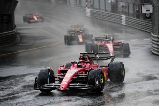 The race was delayed due to rain on Sunday