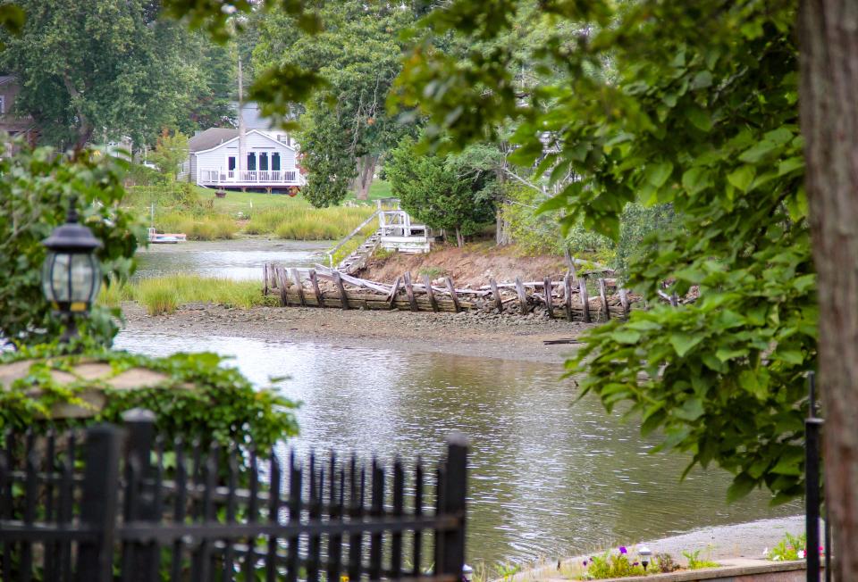 At its closest, Swansea's Pleasure Island is about 100 feet away from neighbors in the Ocean Grove neighborhood, separated by shallow water of the Cole River.