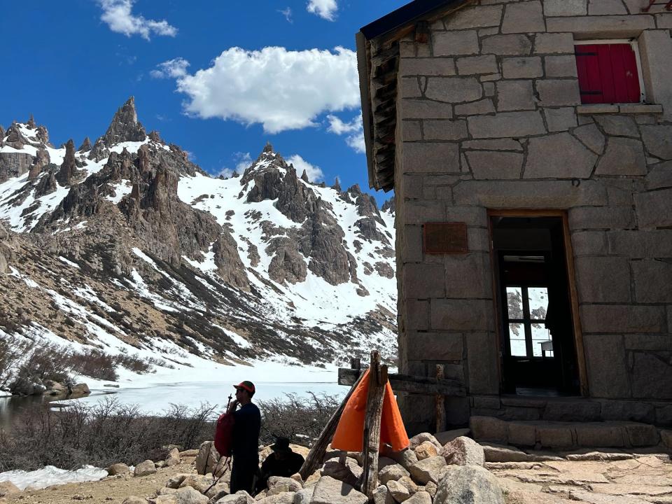 Refugio Frey, a campsite at the top of the trail.