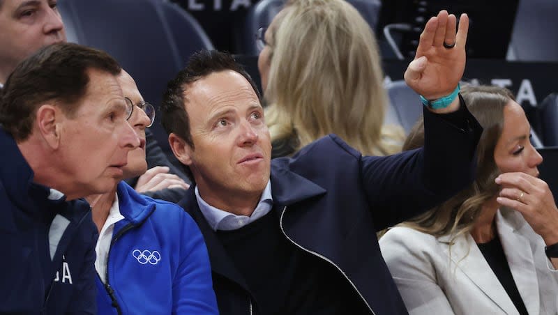 Utah Jazz owner Ryan Smith during the game in Salt Lake City on Thursday, April 11, 2024. Utah won 124-121.