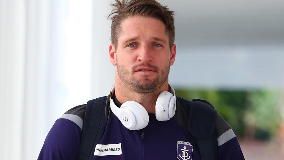 Jesse Hogan, pictured here arriving at Gold Coast Airport in June. 