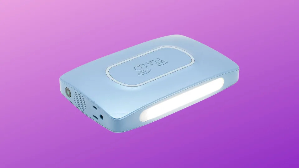 light blue Halo Power Bank 