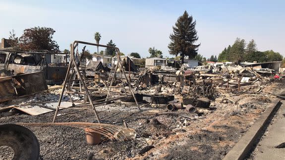 All that's left of Coddingtown Mobile Estates in Santa Rosa, California.