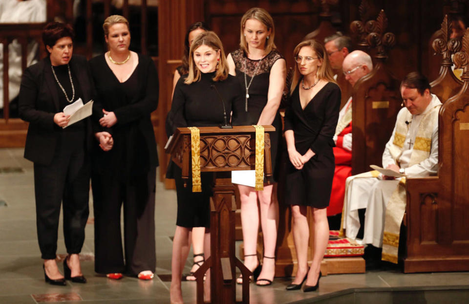 Jenna Bush Hager recites Bible verses at her grandmother’s funeral (Photo: Brett Coomer / Houston Chronicle / POOL)