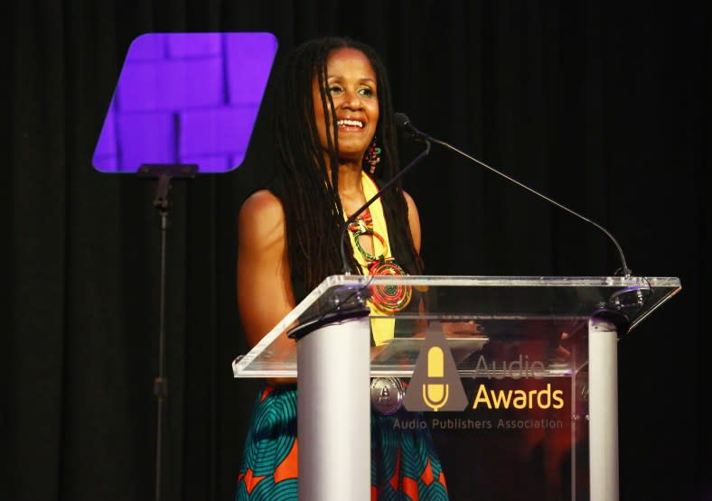 Bahni Turpin speaks at the 2019 Audie Awards at Gustavino’s in New York. (Photo by Astrid Stawiarz/Getty Images for the Audio Publishers Association)