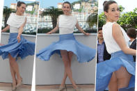 Oho, ein Popo! Kaum jemand weiß, wer Schauspielerin Arta Dobroshi, ist. Aber mit ihrem schwungvollen Auftritt in Cannes kennt sie jetzt fast jeder. Oder zumindest ihren blanken Hintern! (Bilder: AFP)