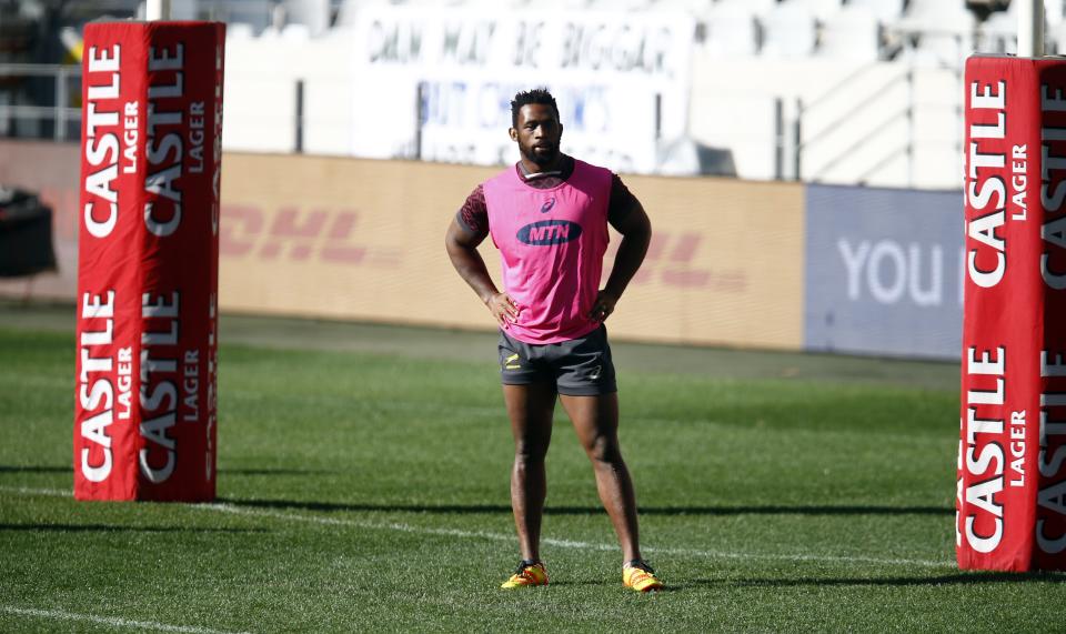 Siya Kolisi, pictured, has further inflamed refereeing tensions ahead of Saturday’s second Test with the British and Irish Lions (Steve Haag/PA) (PA Wire)