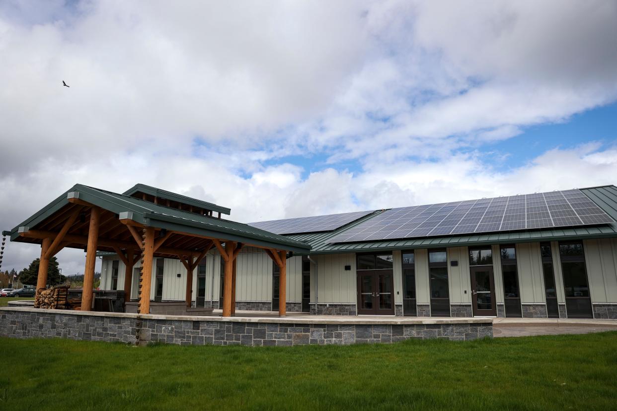 The public health building is equipped with about 70 solar panels