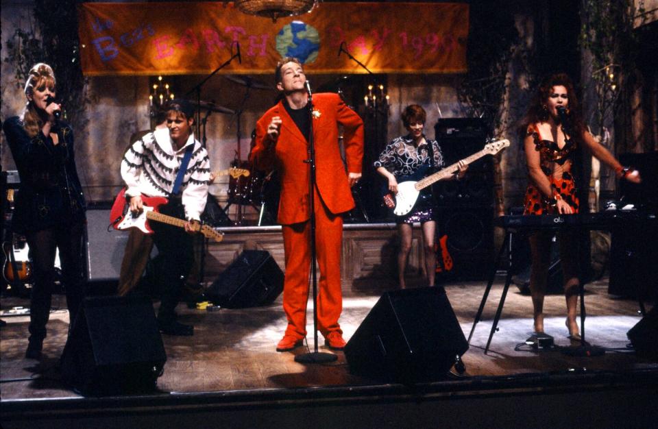 A rock band performs on "Saturday Night Live"