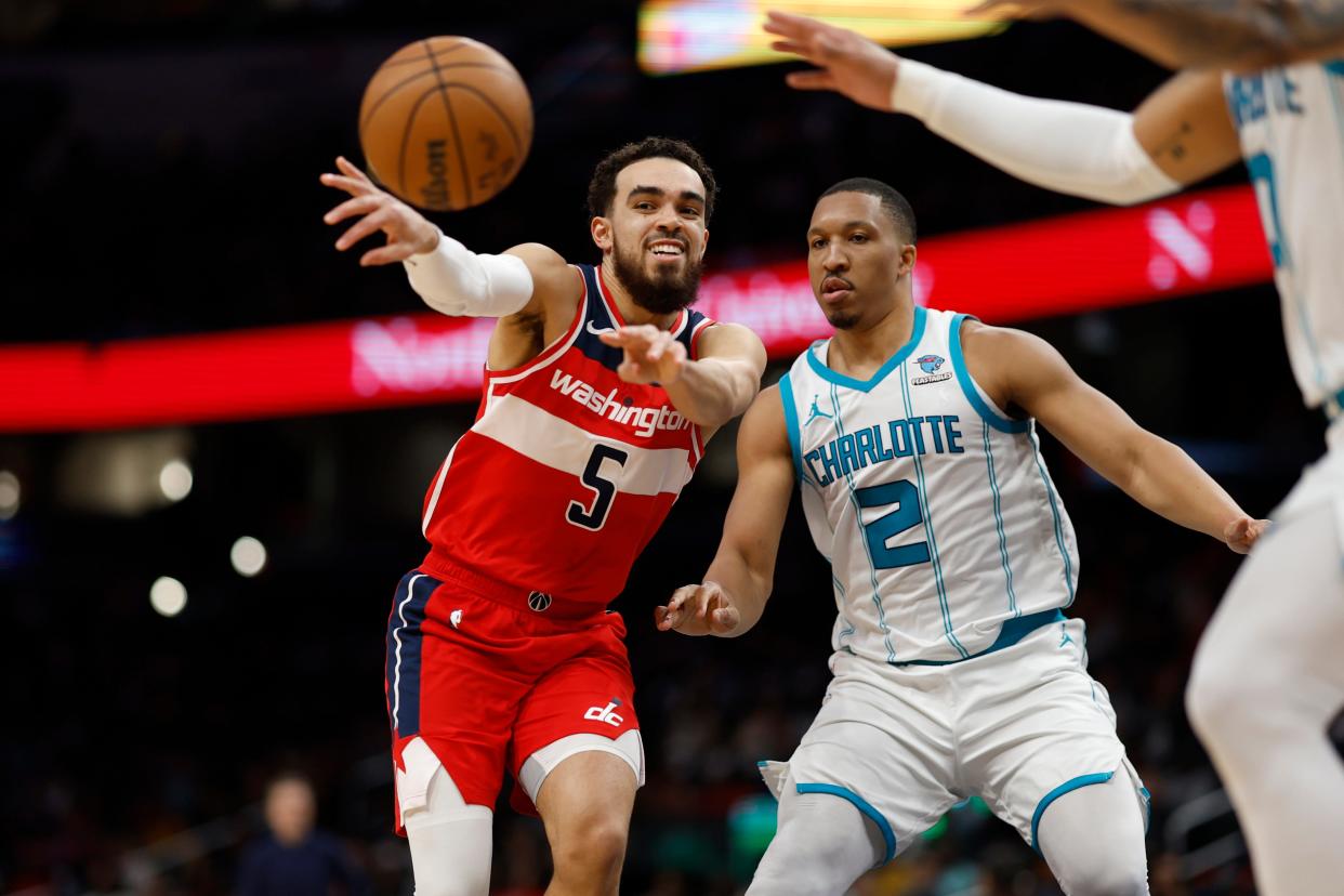 Washington Wizards guard Tyus Jones is set to lead the NBA in assist-to-turnover ratio once again.