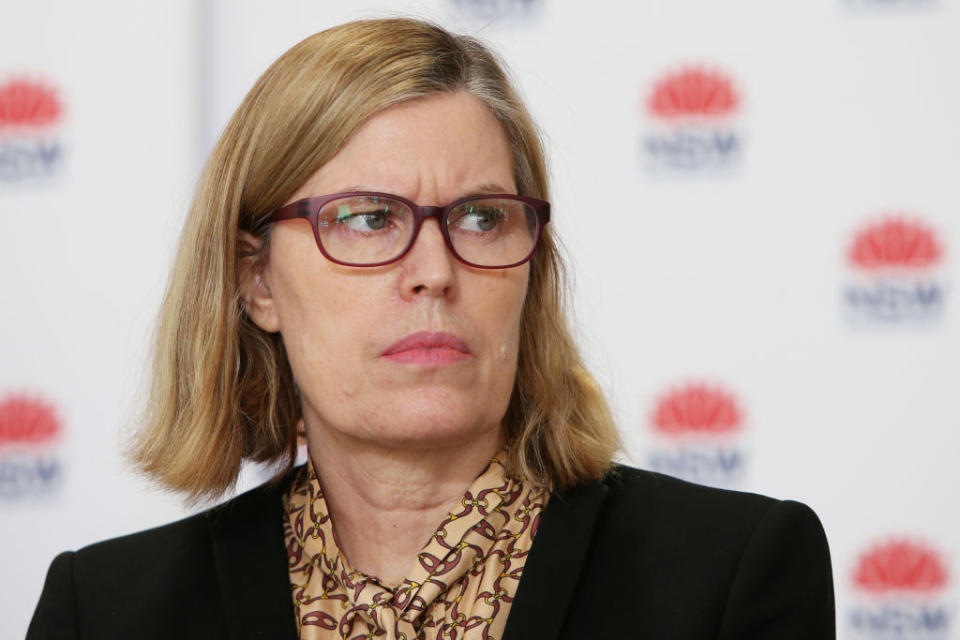 Dr Kerry Chant appeared dismayed this week over vaccination rates for older residents of NSW. Source: Getty