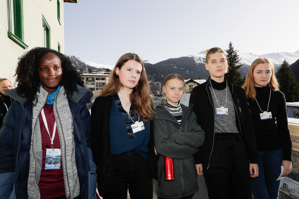 In January, the AP cropped Nakate out of a photo of young climate activists in Davos | Markus Schreiber—AP