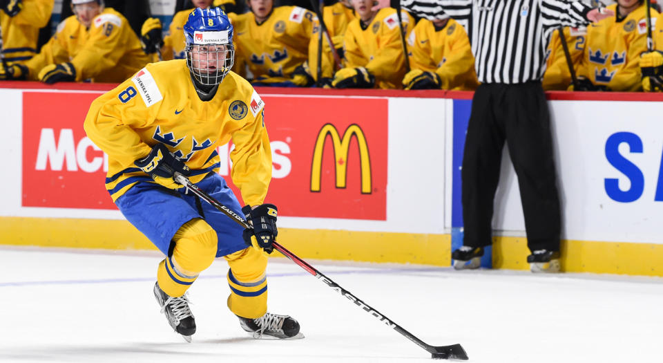 Rasmus Dahlin is expected to come off the draft board first. (Getty)