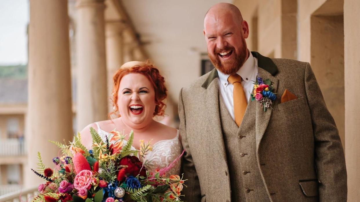 Rachael and Luke on their wedding day