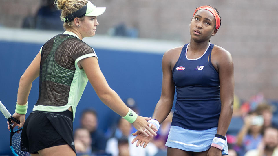 Caty McNally and Coco Gauff, pictured here in action at the US Open.