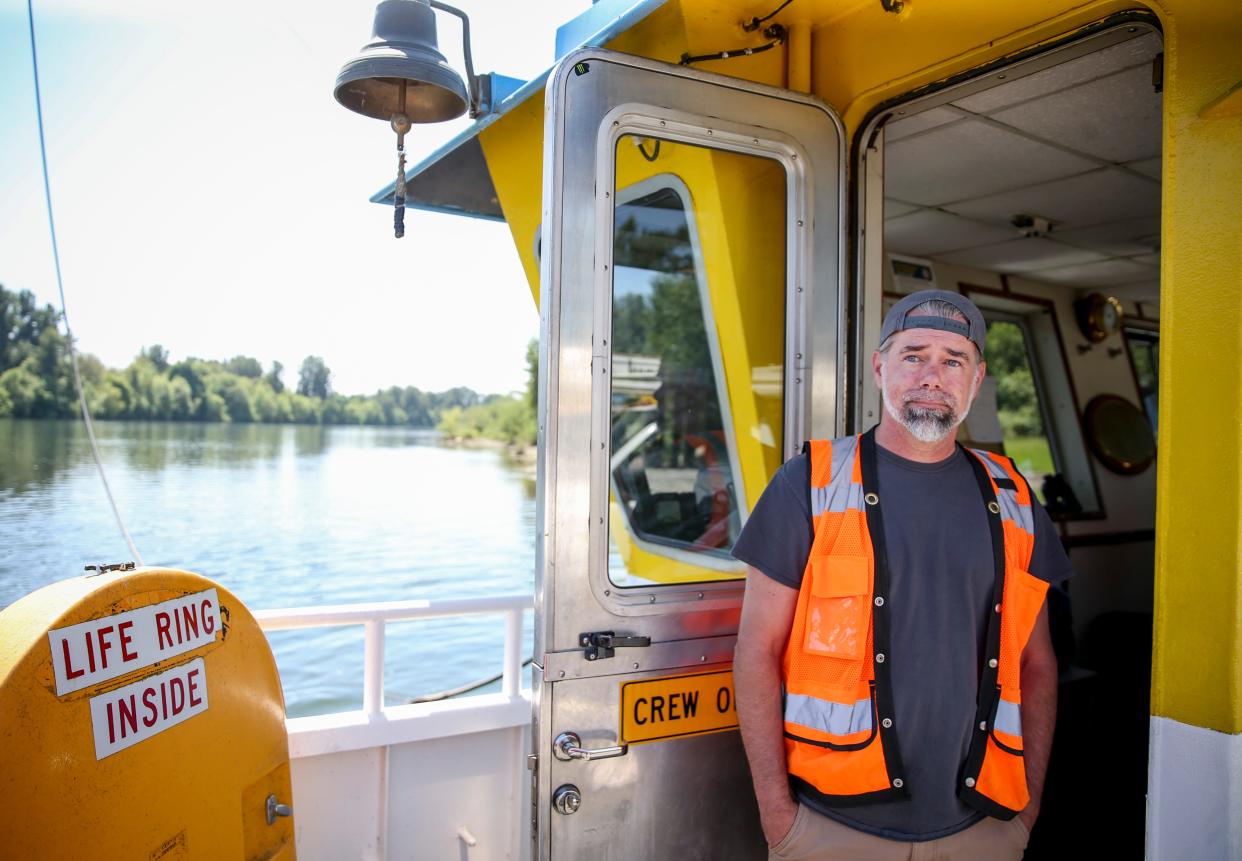 Jackson Brittan is the night shift operator of the Wheatland Ferry.