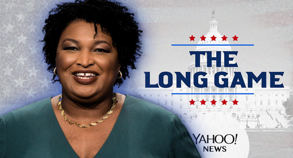 Stacey Abrams. (Photo illustration: Yahoo News; photos: AP(2), Getty Images)