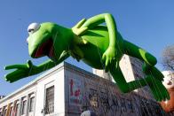 Kermit the Frog at the 86th Annual Macy's Thanksgiving Day Parade on November 22, 2012 in New York City. (Photo by Laura Cavanaugh/Getty Images)