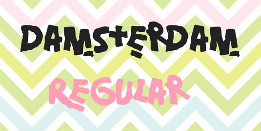 Sample image of Damsterdam, one of the best free graffiti fonts