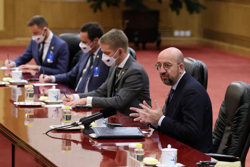 European Council President Charles Michel attends a meeting with Chinese President Xi Jinping in Beijing