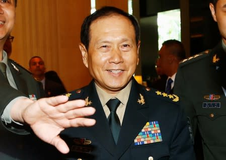 Chinese Defense Minister Wei Fenghe is seen at the IISS Shangri-la Dialogue in Singapore