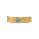 <p>En acier inoxydable et amazonite, Ikita, <a href="https://ikita.fr/collections/les-bracelets/products/manchette-fleur-et-pierre?variant=30965137571958" rel="nofollow noopener" target="_blank" data-ylk="slk:www.ikita.fr;elm:context_link;itc:0;sec:content-canvas" class="link ">www.ikita.fr</a>, 35 €</p>