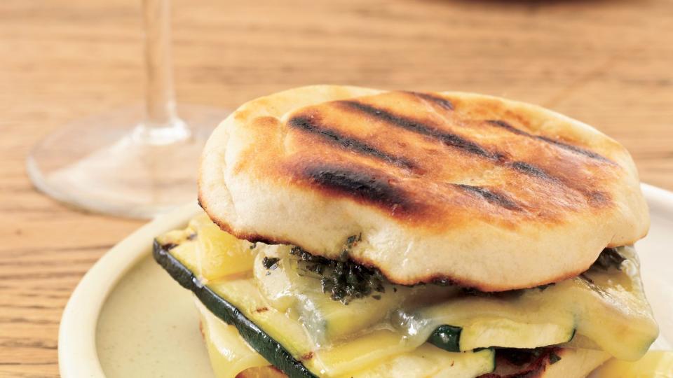 Grilled Gruyère-and-Zucchini Sandwiches with Smoky Pesto