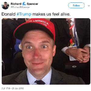 An ardent supporter of Donald Trump during the 2016 election, Richard Spencer turned on the president over Trump's foreign policy decisions and now regularly criticizes Trump on Twitter. (Photo: Richard Spencer/Twitter)