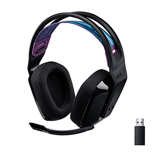 Logitech G535 Lightspeed Wireless Gaming Headset - Lightweight on-ear headphones, flip to mute…