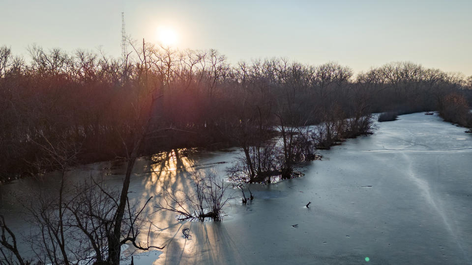 Drone shot of a river