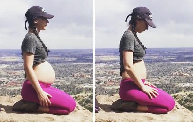 One mintue she's pregnant and the next appears not to be. Photo: Instagram