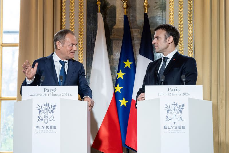 French President Macron meets Polish Prime Minister Tusk in Paris