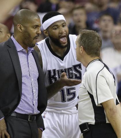 DeMarcus Cousins, center, is talented but is he a franchise player? (AP)