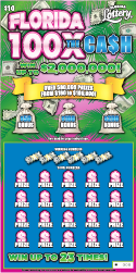 Florida 100x the cash scratch-off Florida Lottery game.