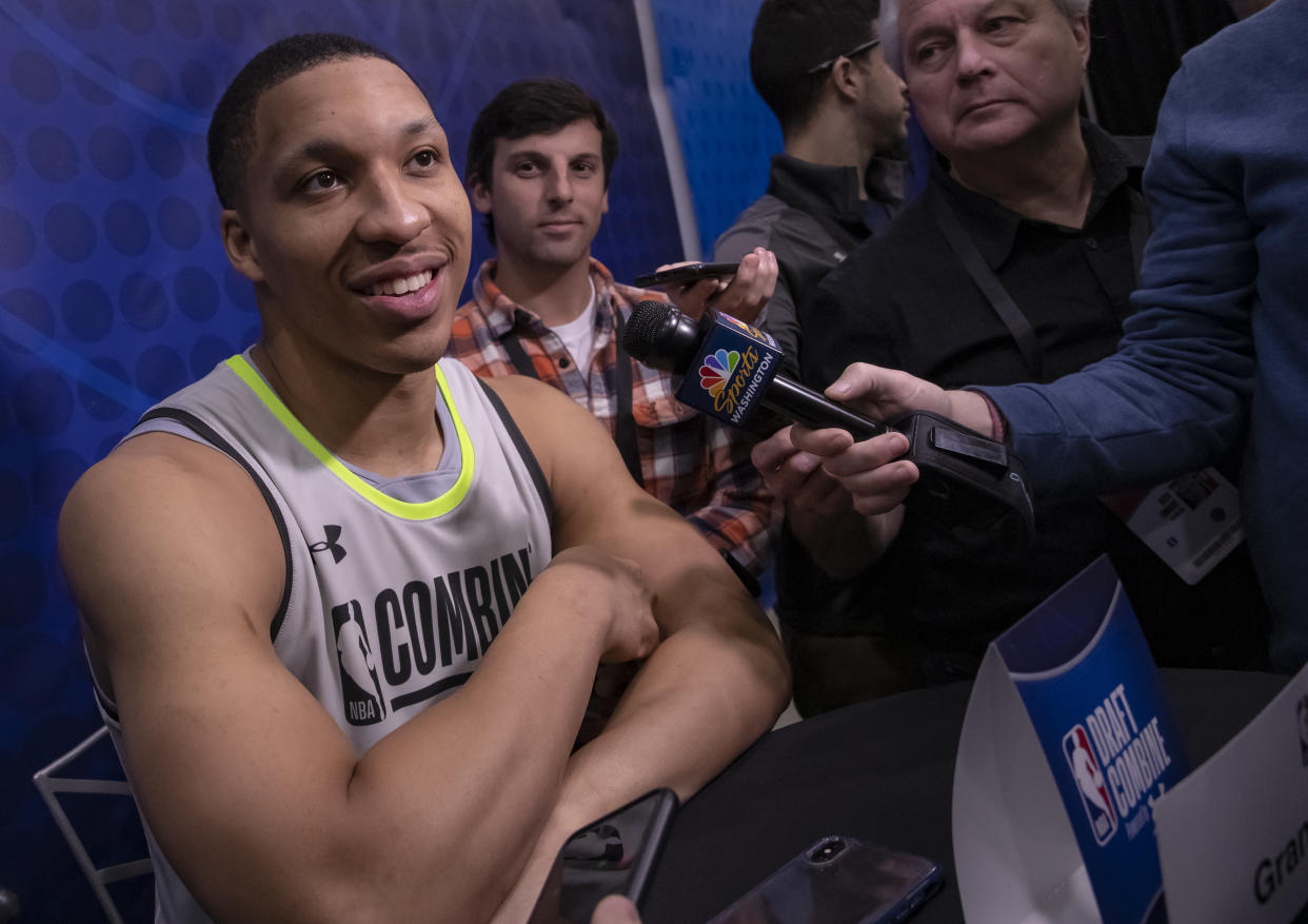 Grant Williams' mother has worked at NASA for 25 years, so he has no patience for Kyrie Irving's flat Earth theory. (Photo by Michael Hickey/Getty Images)