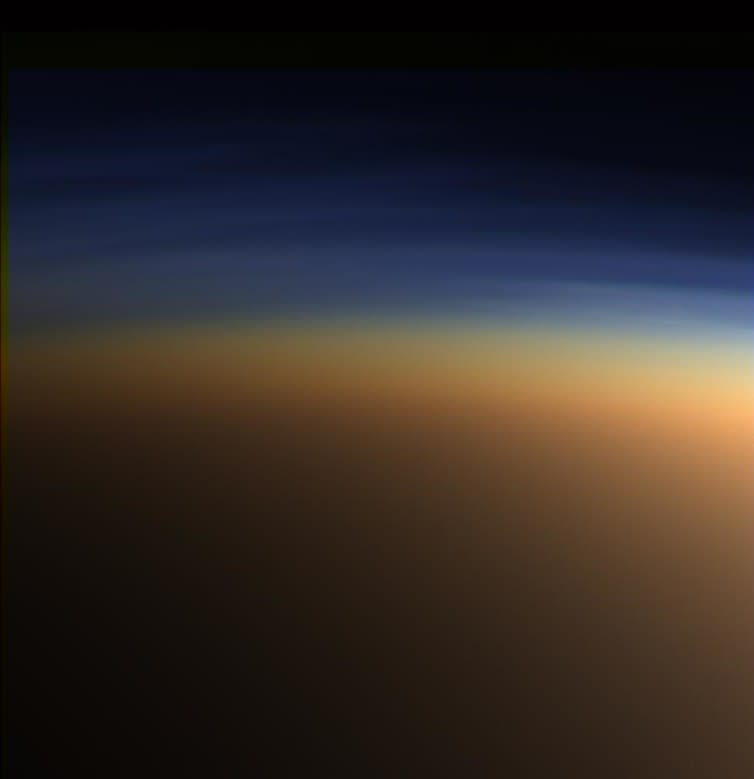 <span class="caption">Haze in Titan’s atmosphere.</span> <span class="attribution"><span class="source">wikipedia</span></span>