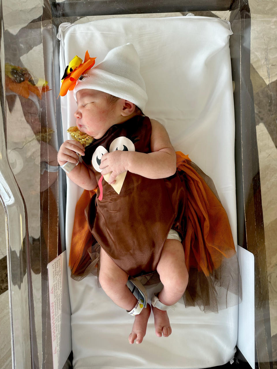 Hospital dresses newborn babies as Thanksgiving turkeys (Courtesy Baptist Health Bethesda Hospital East)