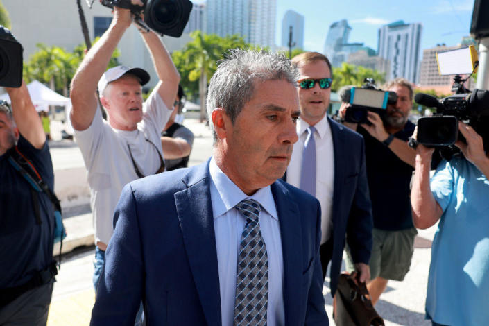 Carlos De Oliveira arrives the James Lawrence King Federal Justice Building on July 31, 2023, in Miami, Florida. / Credit: Joe Raedle/Getty Images