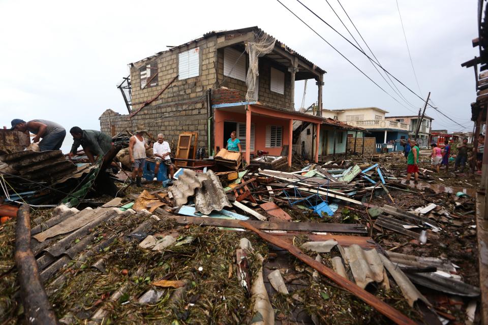 <p>Damaged buildings are seen in Punta Alegre, northern coast of Ciego de Avila province of Cuba after Hurricane Irma passed through the area on Sept. 11, 2017. (Photo: Yander Zamora/Anadolu Agency/Getty Images) </p>