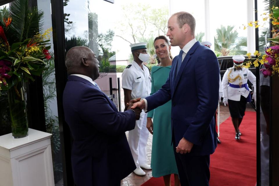 William and Kate are greeted by the Prime Minister Philip Davis. (Chris Jackson/PA) (PA Wire)