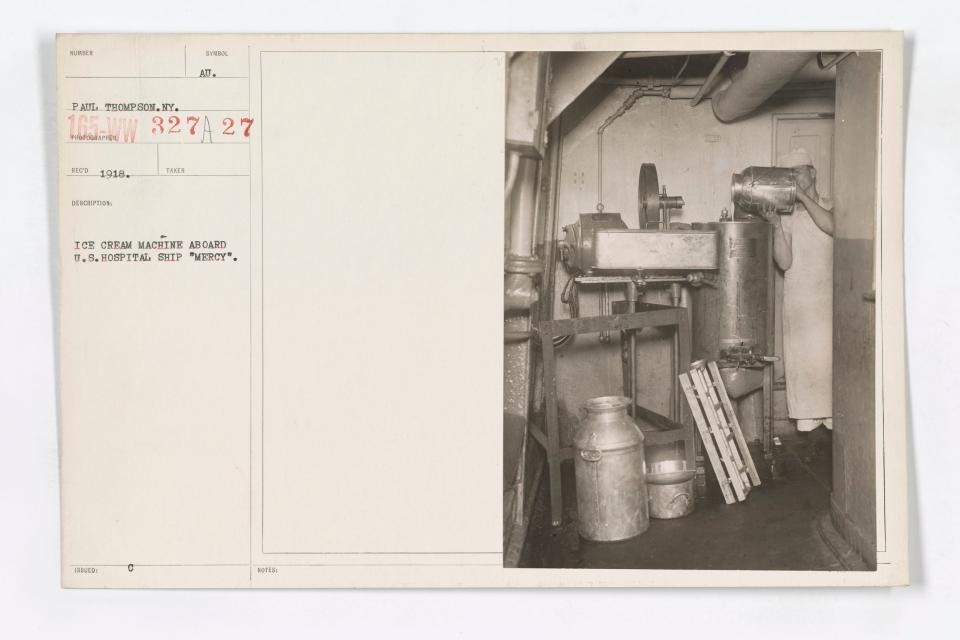 A record shows the ice cream machine aboard the US hospital ship USNS Mercy.