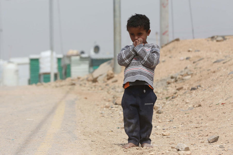 <p>A young boy is seen at the Zaatari refugee camp in Jordan, where nearly 80,000 Syrian refugees are living, March 27, 2017. (Photo: Sahem Rababah/UN) </p>