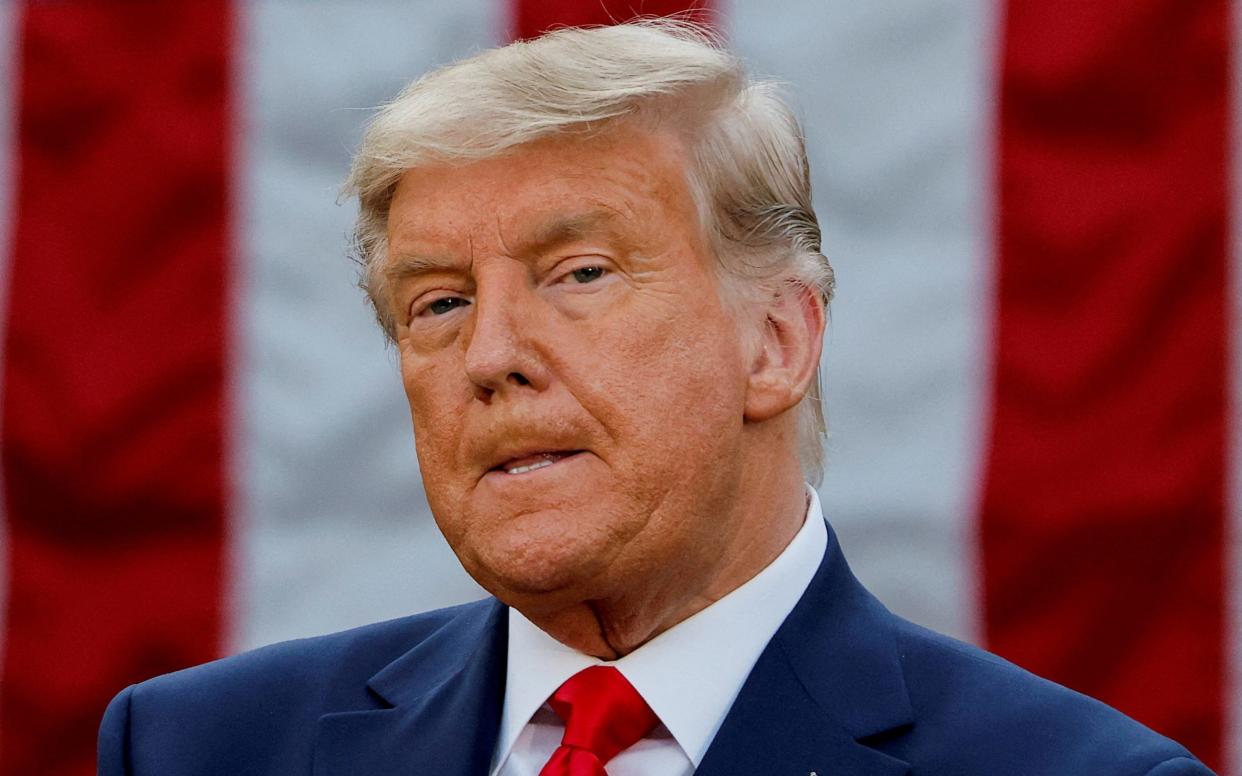 President Donald Trump delivers an update on the so-called Operation Warp Speed program in an address from the Rose Garden at the White House in Washington, U.S., November 13, 2020. - Carlos Barria/REUTERS