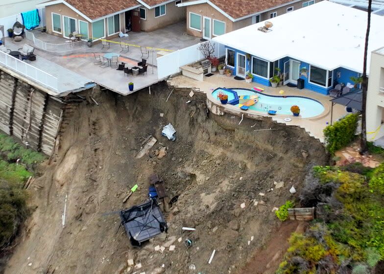 An aerial view of a back yard.