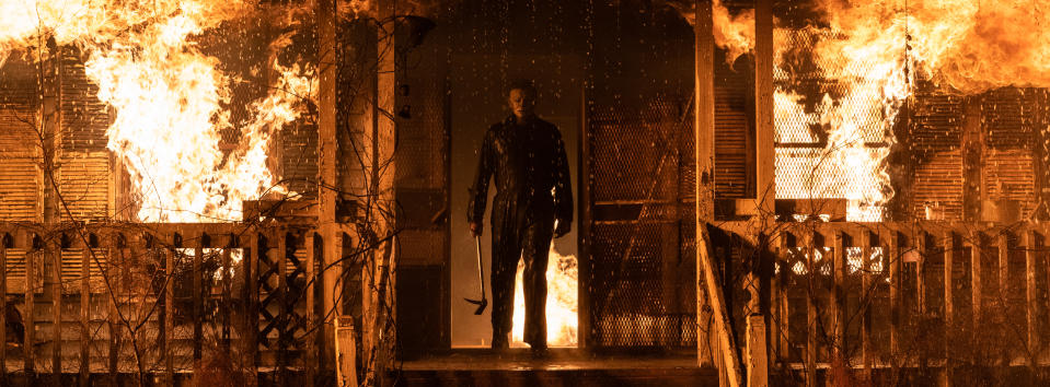 Michael Myers (aka The Shape) in Halloween Kills, directed by David Gordon Green - Credit: Universal