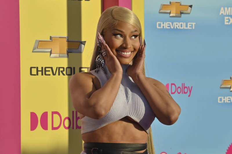 Nicki Minaj attends the Los Angeles premiere of "Barbie" in July. File Photo by Jim Ruymen/UPI