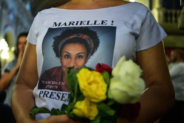 H&#xe1; quatro anos pessoas pedem por justi&#xe7;a para Marielle Franco. Foto: CARL DE SOUZA/AFP/Getty Images.